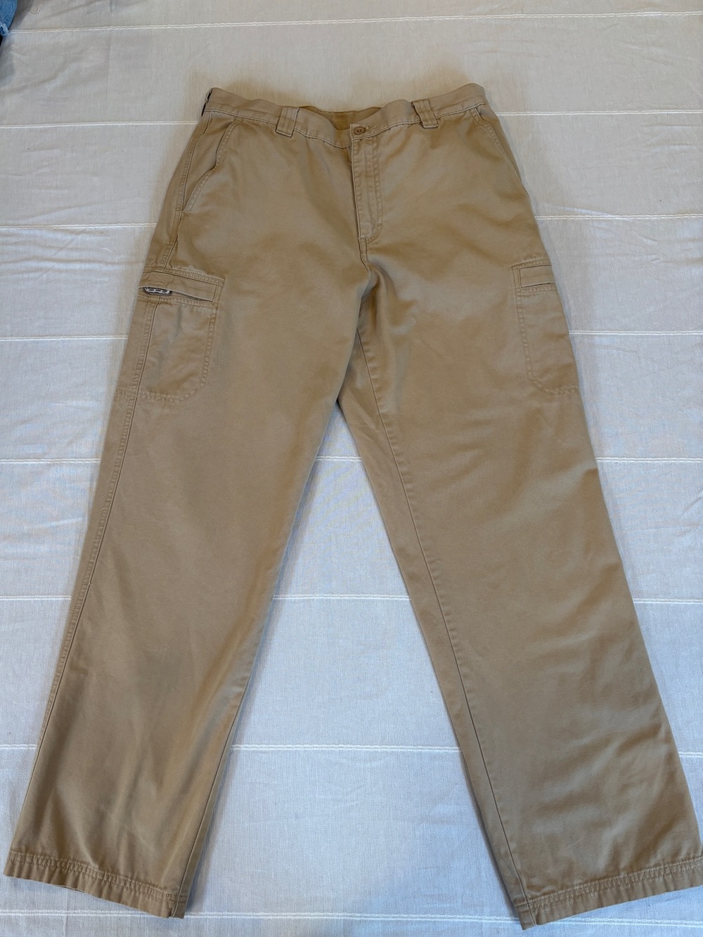 L.L.Bean Men’s Khaki Cotton Cargo Pants Utility Work Hiking 36x34 Straight Leg